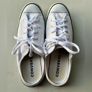 Converse Chuck Taylor All Star White Canvas Slip-On Mule Sneakers Size 7.5